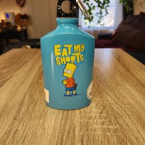 Bart Simpson 19oz. Aluminum Water Bottle "Eat My Shorts" Never Used